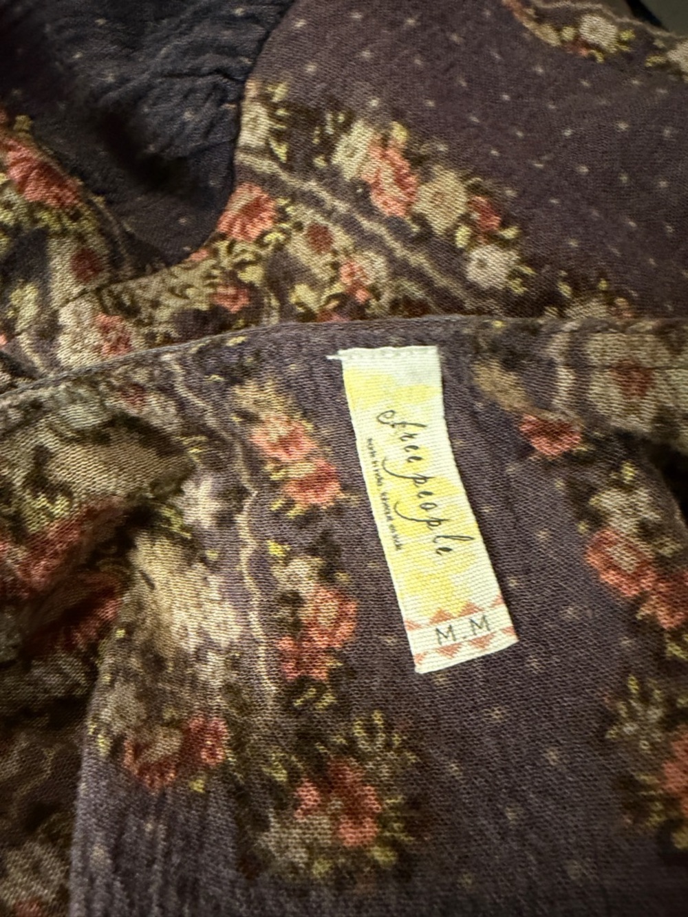 Free People Bridgette Boho Floral Patchwork Peasant Dress - Picture 10 of 10